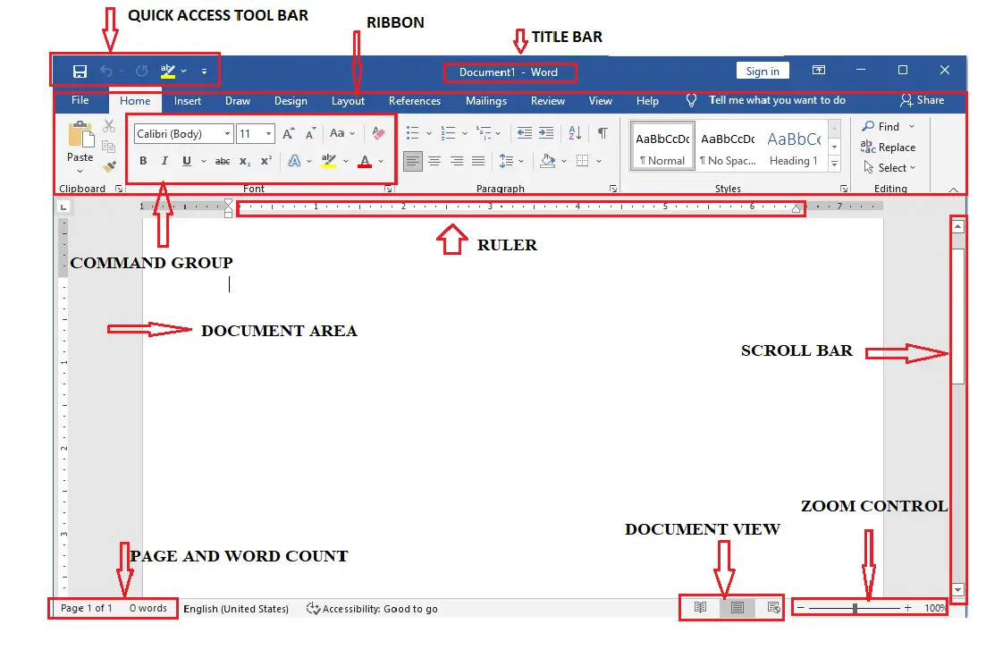 Word Ribbon Interface